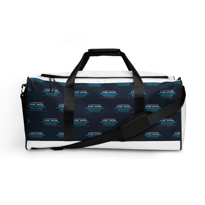 All-Over Print Duffle Bag in White