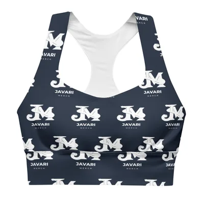 All-Over Print Longline Sports Bra in White