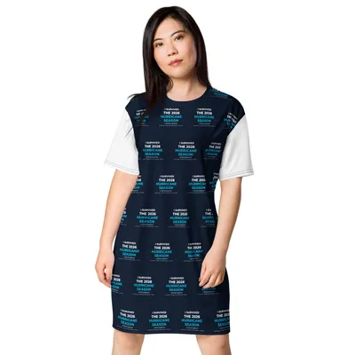All-Over Print T-Shirt Dress in White