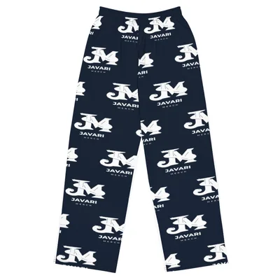 All-Over Print Unisex Wide-Leg Pants in White