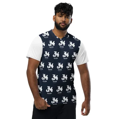 All-Over Print Recycled Unisex Sports Jersey in White