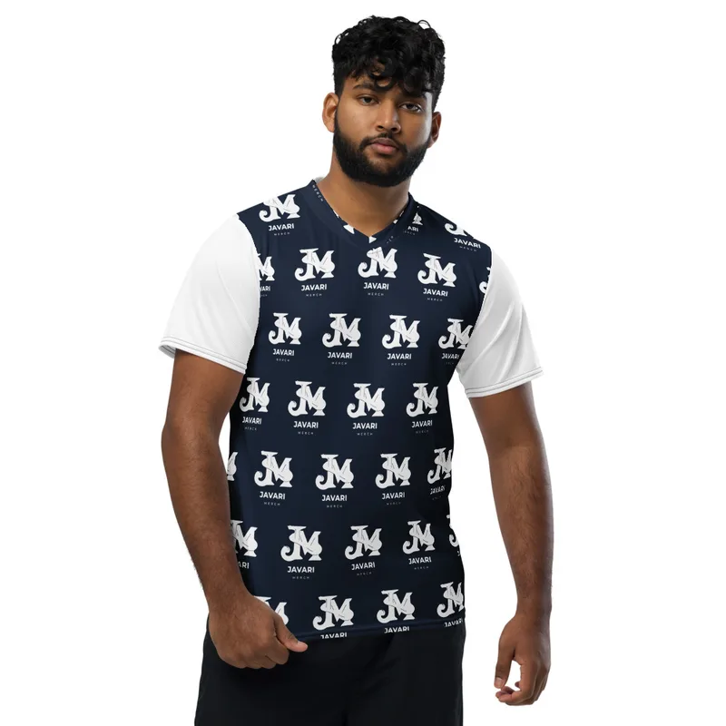 All-Over Print Recycled Unisex Sports Jersey in White