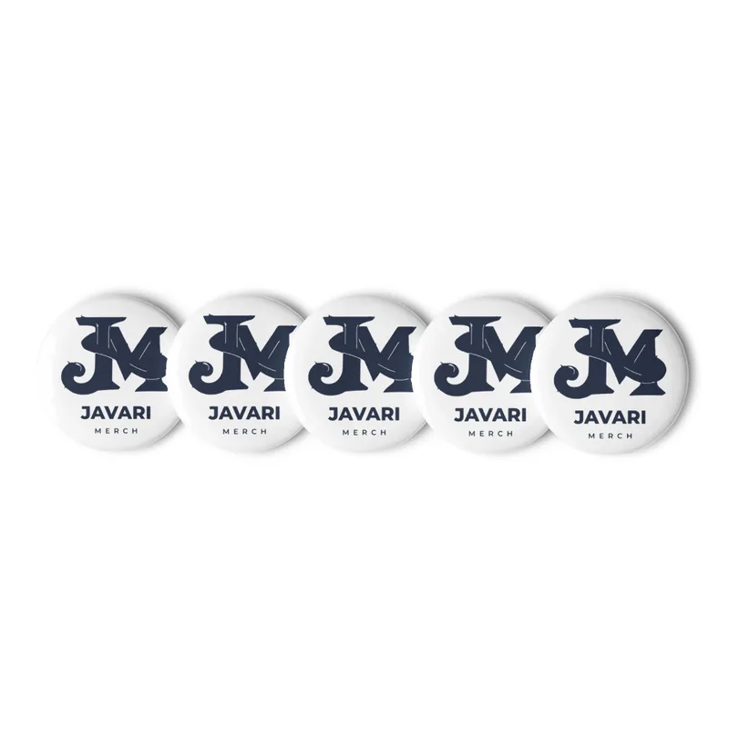 Set of Pin Buttons in White