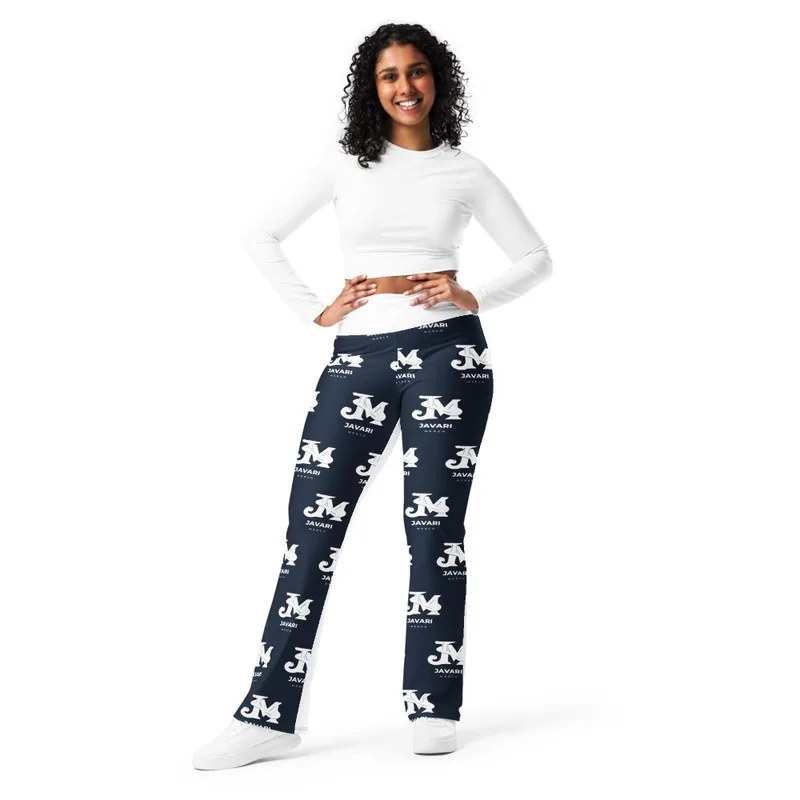All-Over Print Flare Leggings in White