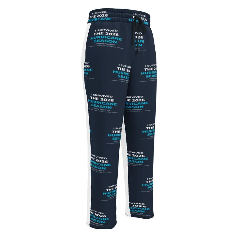 All-Over Print Unisex Wide-Leg Joggers in White