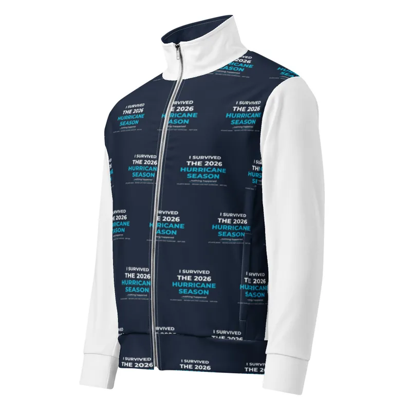 All-Over Print Recycled Unisex Track Jacket in White