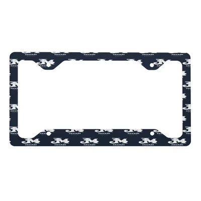 Metal License Plate Frame in White Front, Silver Back