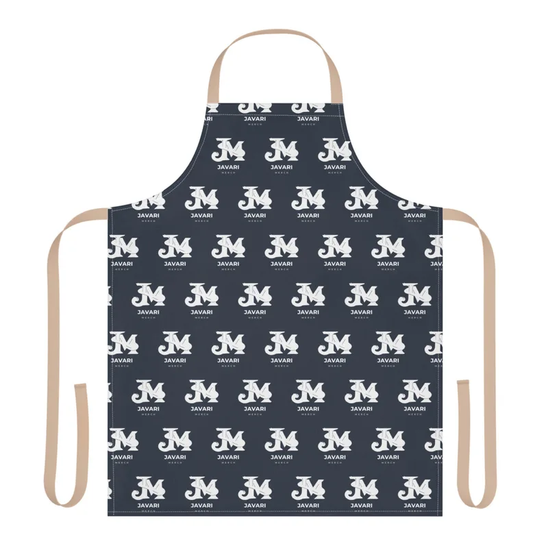 All-Over Print 5-Color Strap Apron in Beige