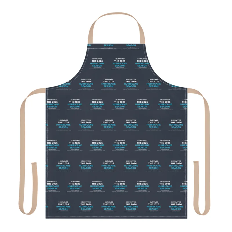 All-Over Print 5-Color Strap Apron in Beige