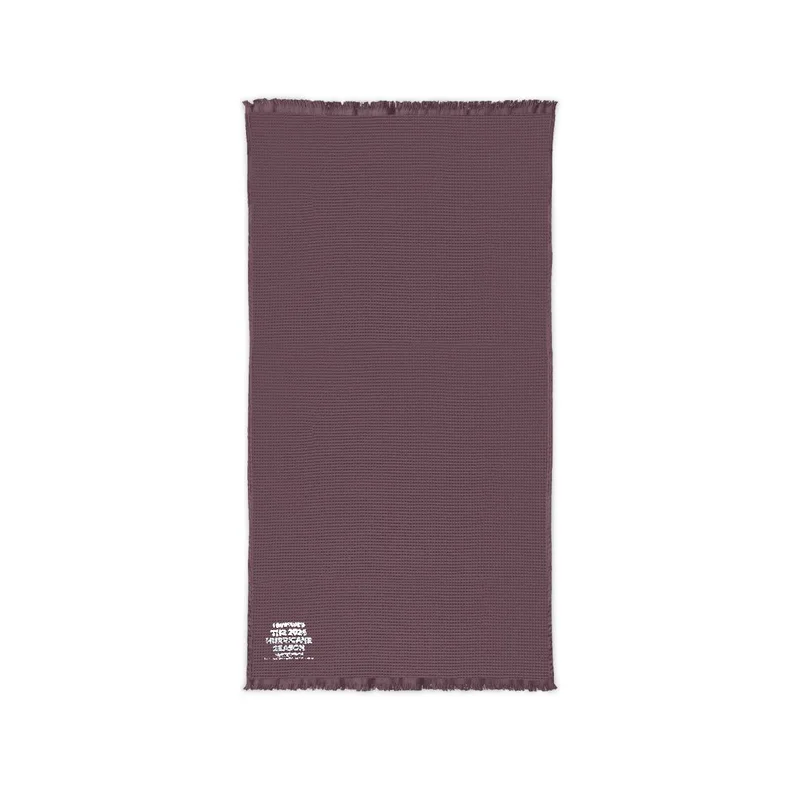 Cotton Waffle Throw (Embroidery) in Dusky Orchid