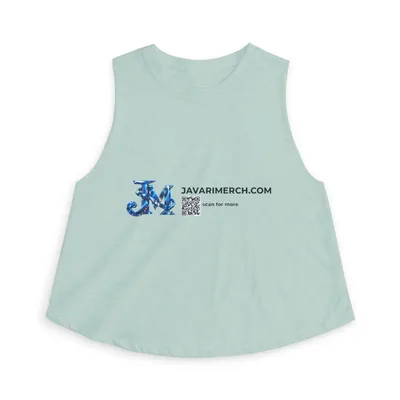 Women's Crop Top in Heather Dusty Blue