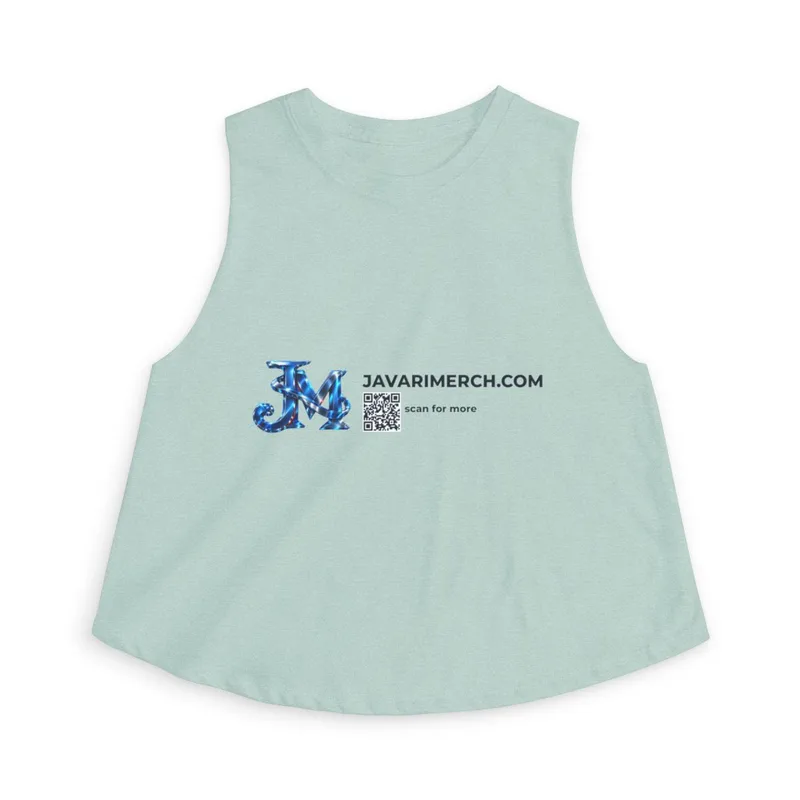 Women's Crop Top in Heather Dusty Blue