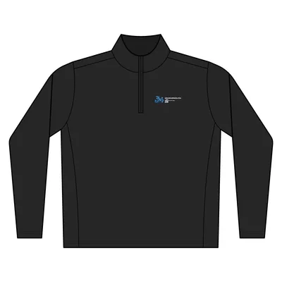 Women's Pinpoint Mesh 1/2-Zip in Black