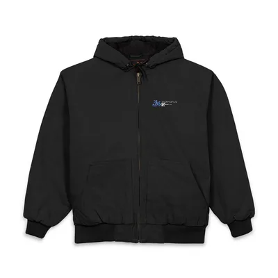 CornerStone® Men's Duck Cloth Hooded Work Jacket (Embroidery) in Black