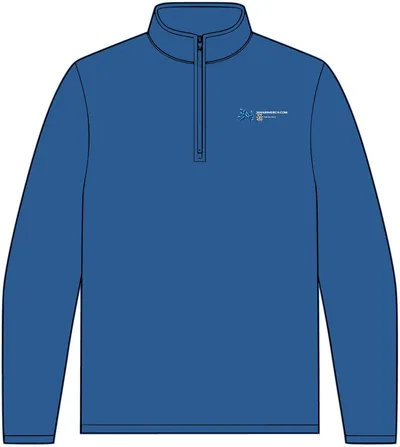 Microterry 1/4-Zip Pullover in Aegean Blue