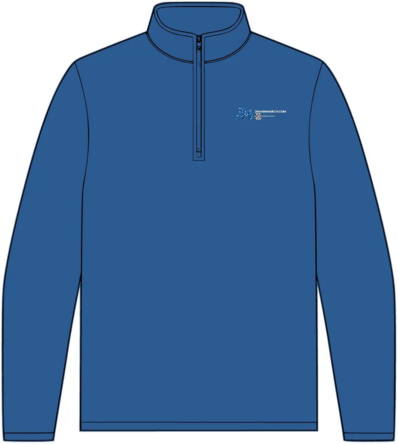 Microterry 1/4-Zip Pullover in Aegean Blue