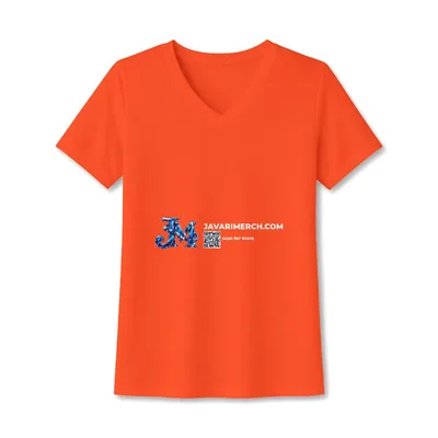 Women's PosiCharge RacerMesh V-Neck Tee in Neon Orange