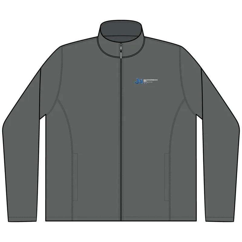 Heather Microfleece Full-Zip Jacket in Pearl Grey Heather