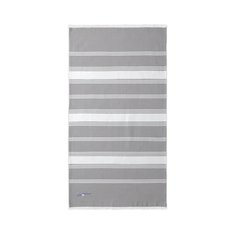 Beach Throw (Embroidery) in Sterling Grey/ White