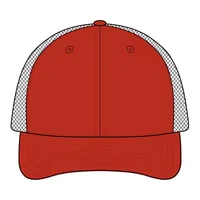 Double Mesh Snapback Sandwich Bill Cap — Black/ Red · One size