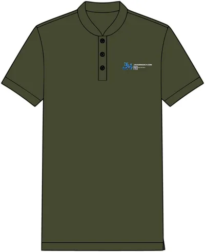 Stretch Pique Henley in Townsend Green