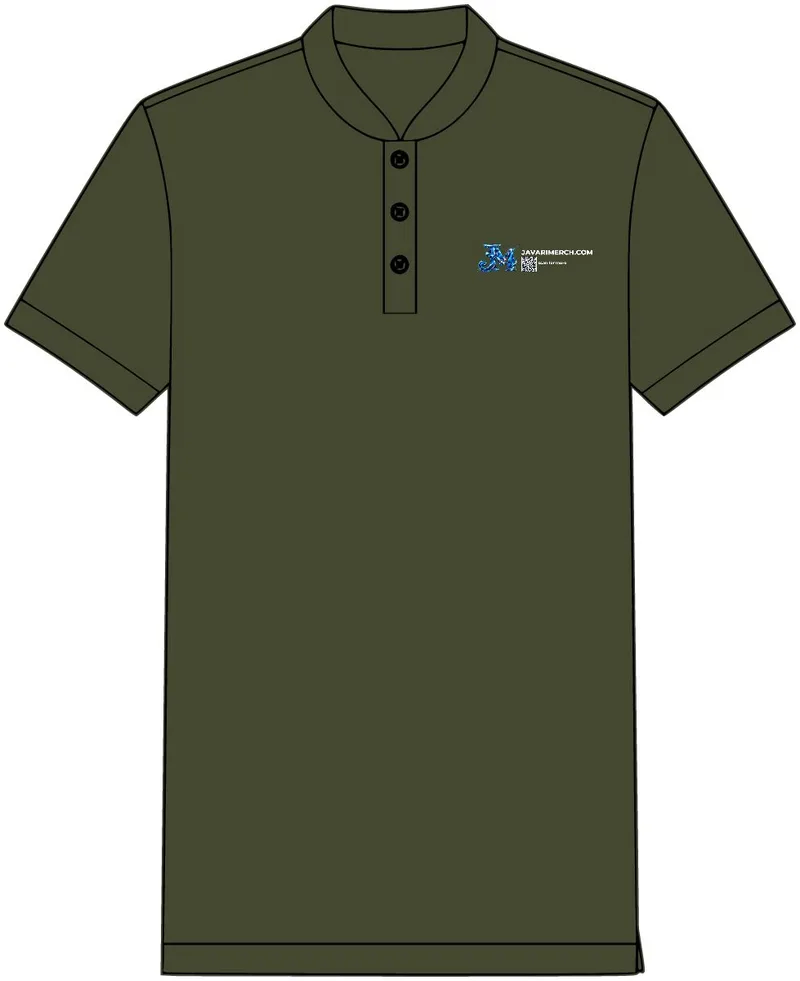 Stretch Pique Henley in Townsend Green