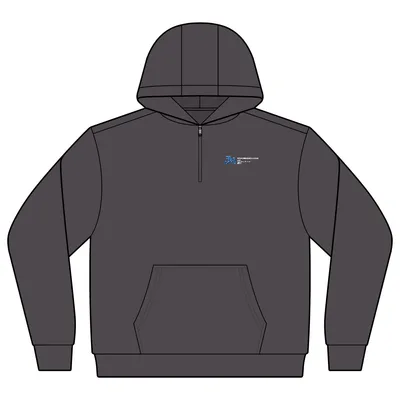 Tech Fleece Colorblock 1/4-Zip Hooded Sweatshirt in Graphite Heather/ True Red