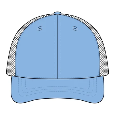 Unstructured Snapback Trucker Cap in Carolina Blue/ Tan
