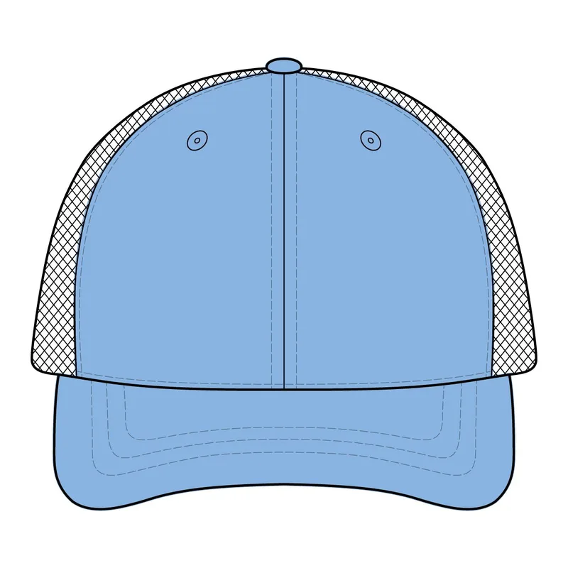 Unstructured Snapback Trucker Cap in Carolina Blue/ Tan