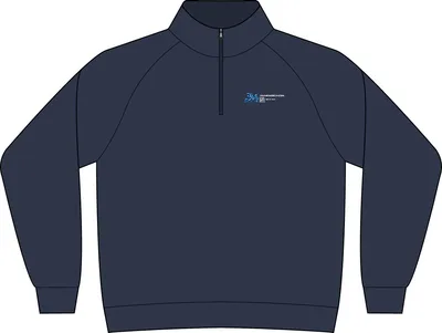 Vertical Texture 1/4-Zip Pullover in True Navy/ Iron Grey