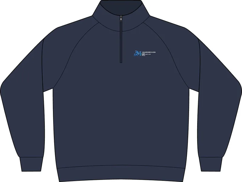Vertical Texture 1/4-Zip Pullover in True Navy/ Iron Grey