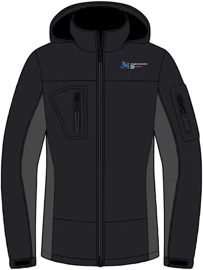 Waterproof Soft Shell Jacket in Black/ Graphite