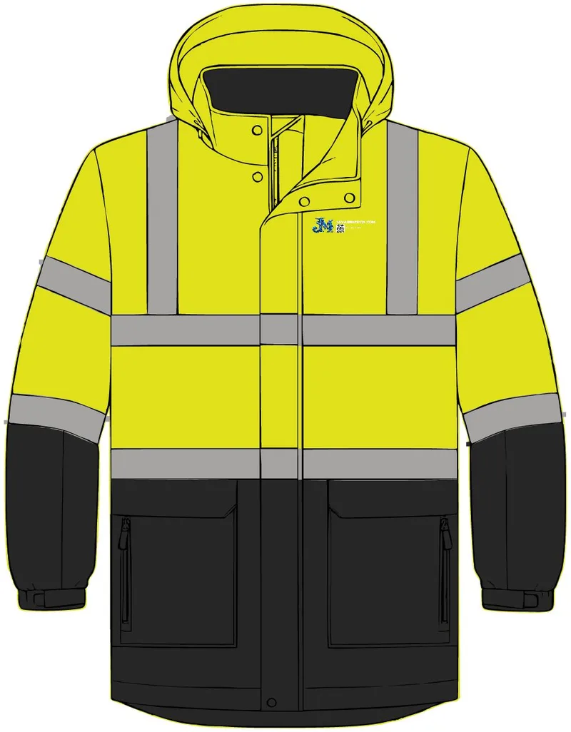 ANSI 107 Class 3 Safety Heavyweight Parka in Safety Yellow/ Black/ Reflective