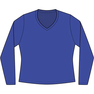 Women's Halftime Stripe Long Sleeve V-Neck Tee in True Royal/ Vintage Heather