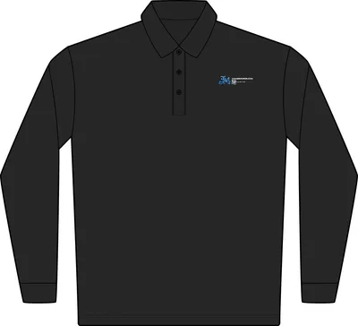 Tall Silk Touch Long Sleeve Polo in Black