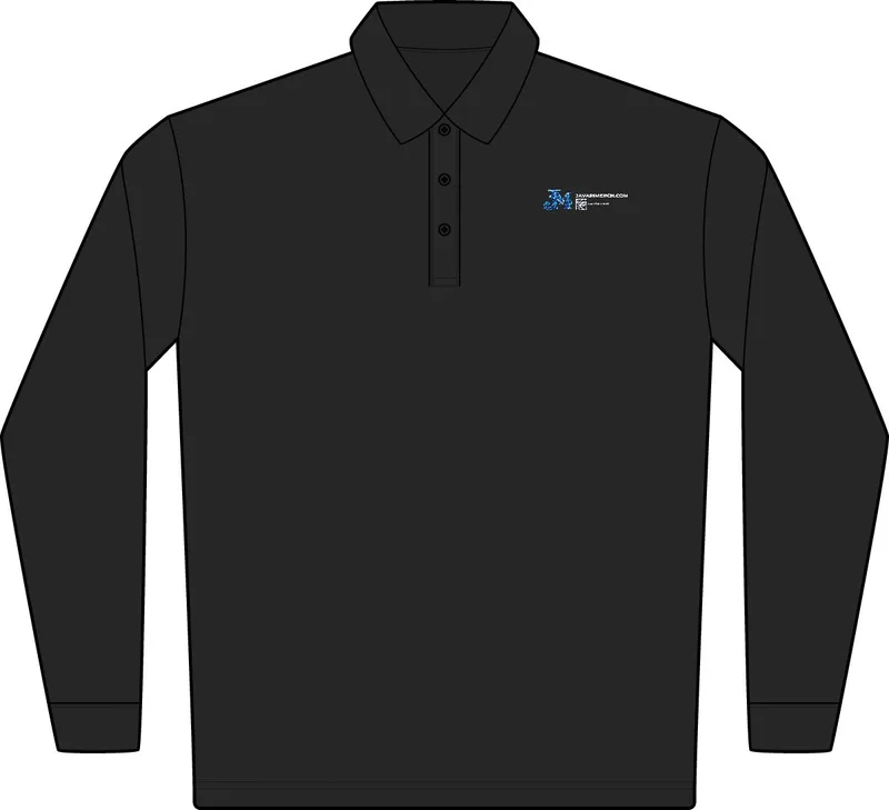Tall Silk Touch Long Sleeve Polo in Black