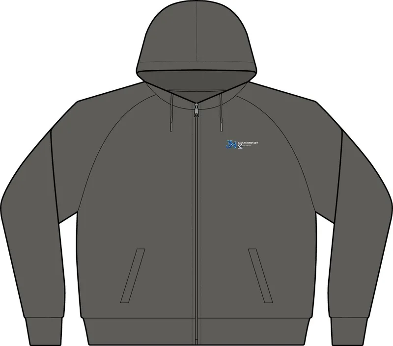 Featherweight French Terry Full-Zip Hoodie in Washed Coal