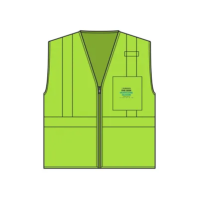 Unisex Single Pocket Zipper Mesh Class 2 Vest in Lime