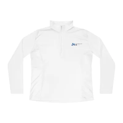 Ladies Quarter-Zip Pullover in White