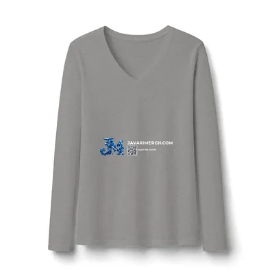 Women's Very Important Tee Long Sleeve V-Neck in Light Heather Grey