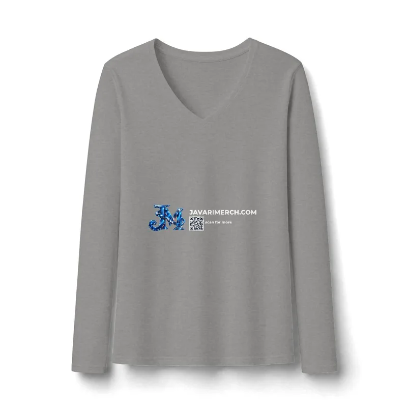 Women's Very Important Tee Long Sleeve V-Neck in Light Heather Grey