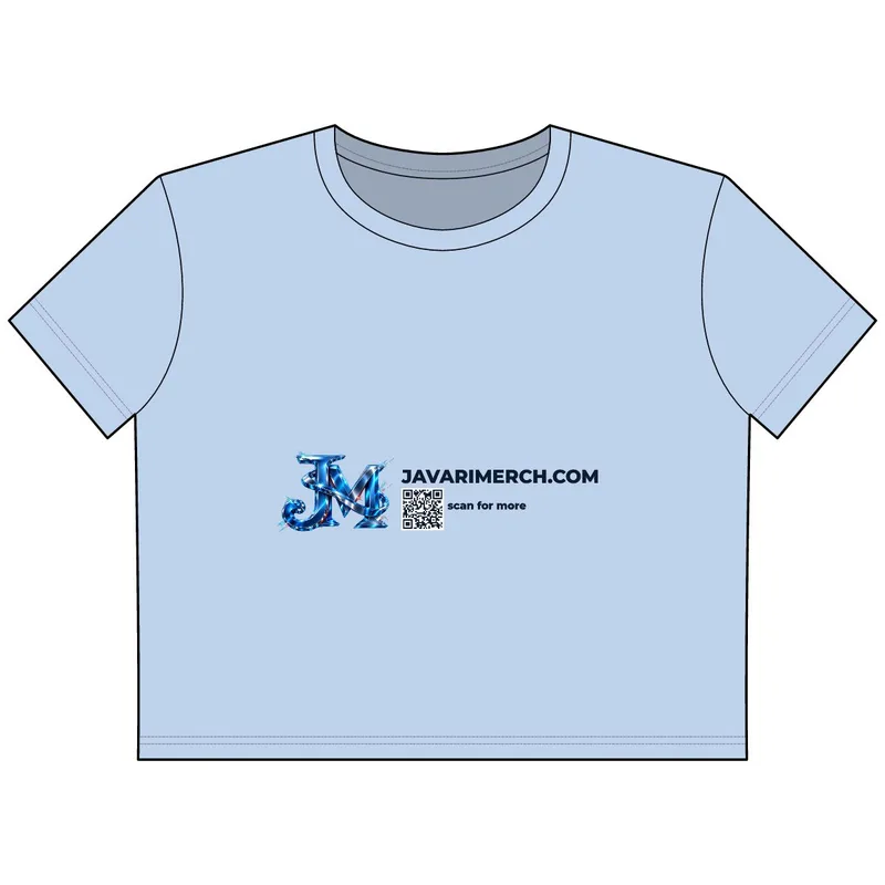 Womens Crop Tee in Baby Blue