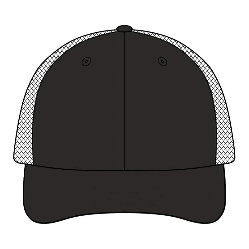 Pigment Print Mesh Back Cap in Black