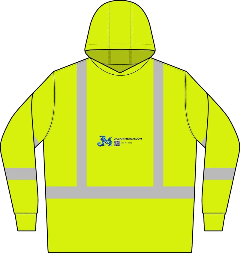 ANSI 107 Class 3 Long Sleeve Segmented Tape Hooded Tee in Safety Yellow