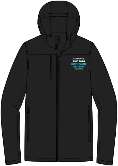 Hooded Core Soft Shell Jacket in Black/ Battleship Grey