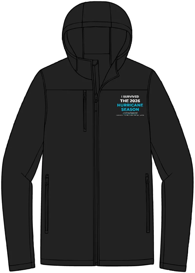 Hooded Core Soft Shell Jacket in Black/ Battleship Grey
