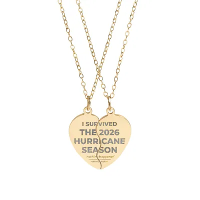 Break Apart Heart Necklace Set (Engraving) in 18K Gold PVD coating