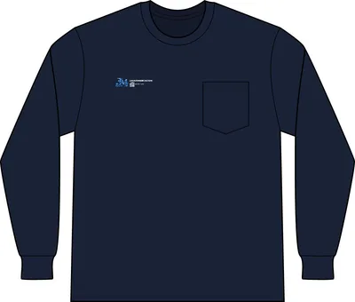 Unisex Workwear Long Sleeve Pocket T-Shirt in Navy
