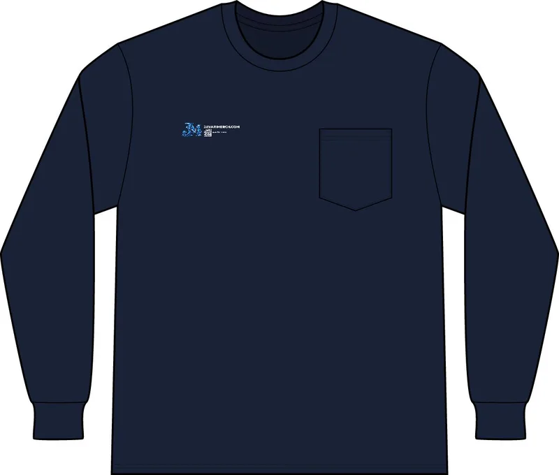 Unisex Workwear Long Sleeve Pocket T-Shirt in Navy