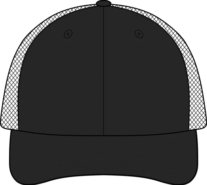 Canvas Mesh Back Cap in Black